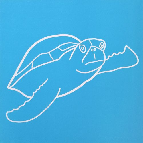 Turtle Navigating Linocut by Jane Bristowe